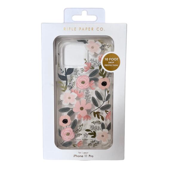 Rifle Paper Co iPhone 11 Pro Phone Case Floral Clear 10FT Drop Protection NWT - Picture 1 of 2